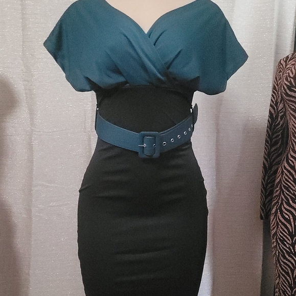 2 color midi dress new size S, M, L, XL, XXL Available - Picture 11 of 13